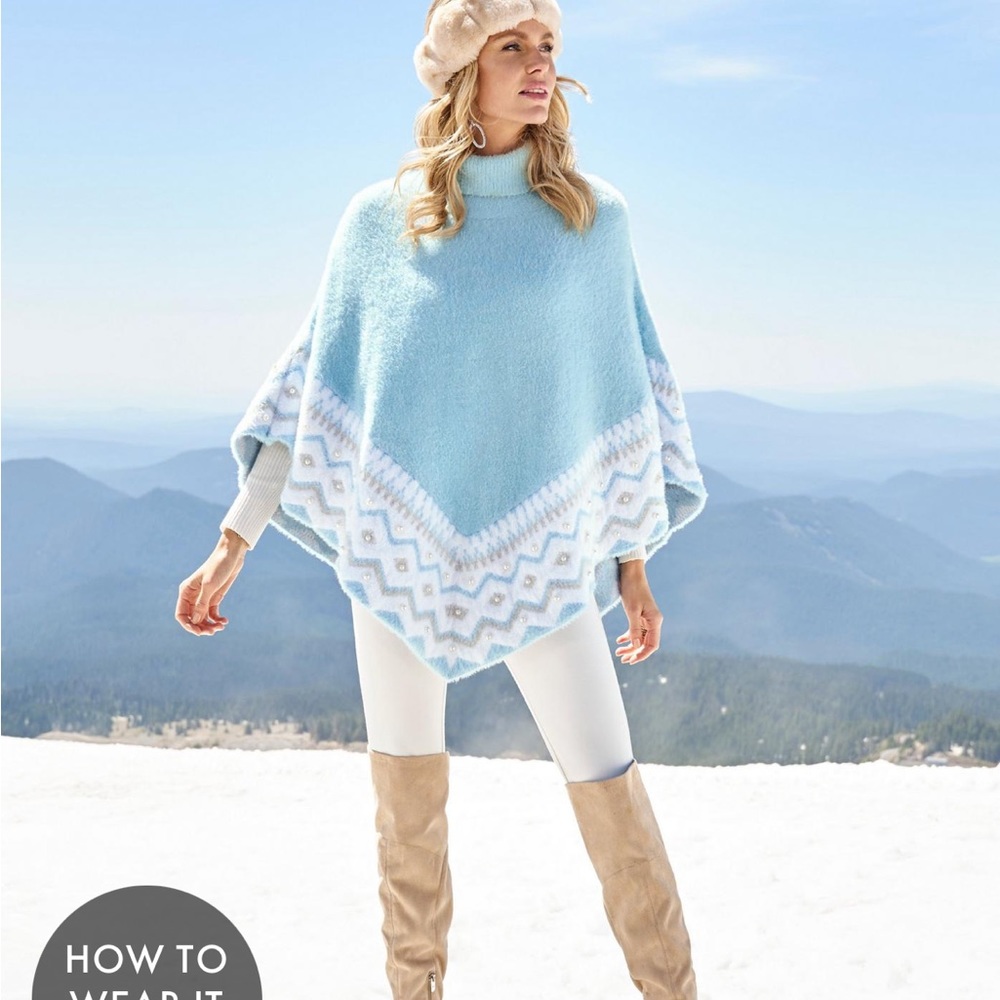 COPY - Fair Isle sweater poncho.Super soft great quality